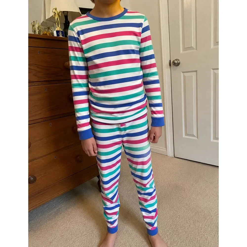 Crewcuts (J.Crew) Unisex Kids Size 10 Striped Pajama Long Sleeve Pants